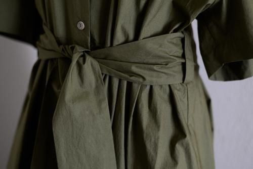 Khaki Cotton Short Sleeve Jumpsuit