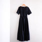 Cotton Short Sleeve Flare Dress Black