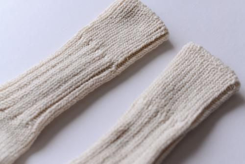 オーガニックコットンローゲージソックス Natural