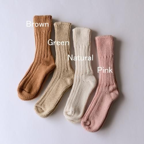 オーガニックコットンローゲージソックス Natural