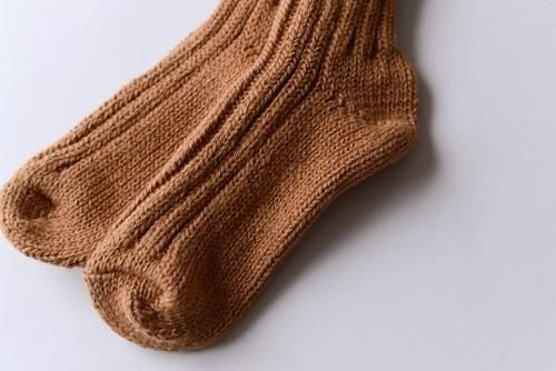 Organic Cotton Low Gauge Socks, Brown