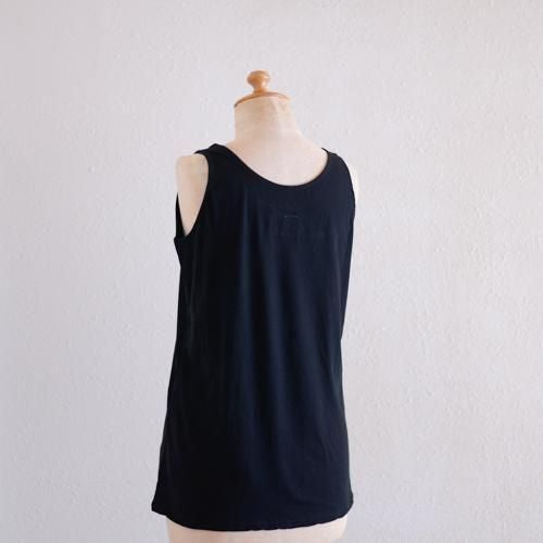 PLU コットン ストレッチ タンクトップ ブラック サイズL スーピマコットンタンクトップ | ブラック - MAR マル – MAR ONLINE STORE