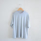 Soft cotton sheer pullover in Blue Gray
