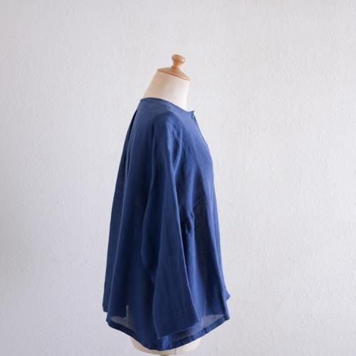 Soft Linen Cardigan Blouse Navy