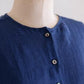 Soft Linen Cardigan Blouse Navy
