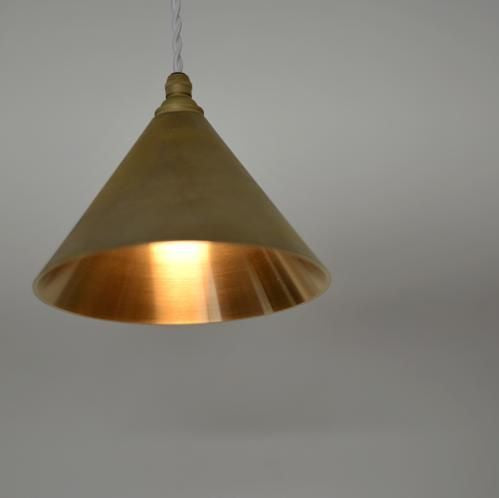 Conical pendant lamp, machined