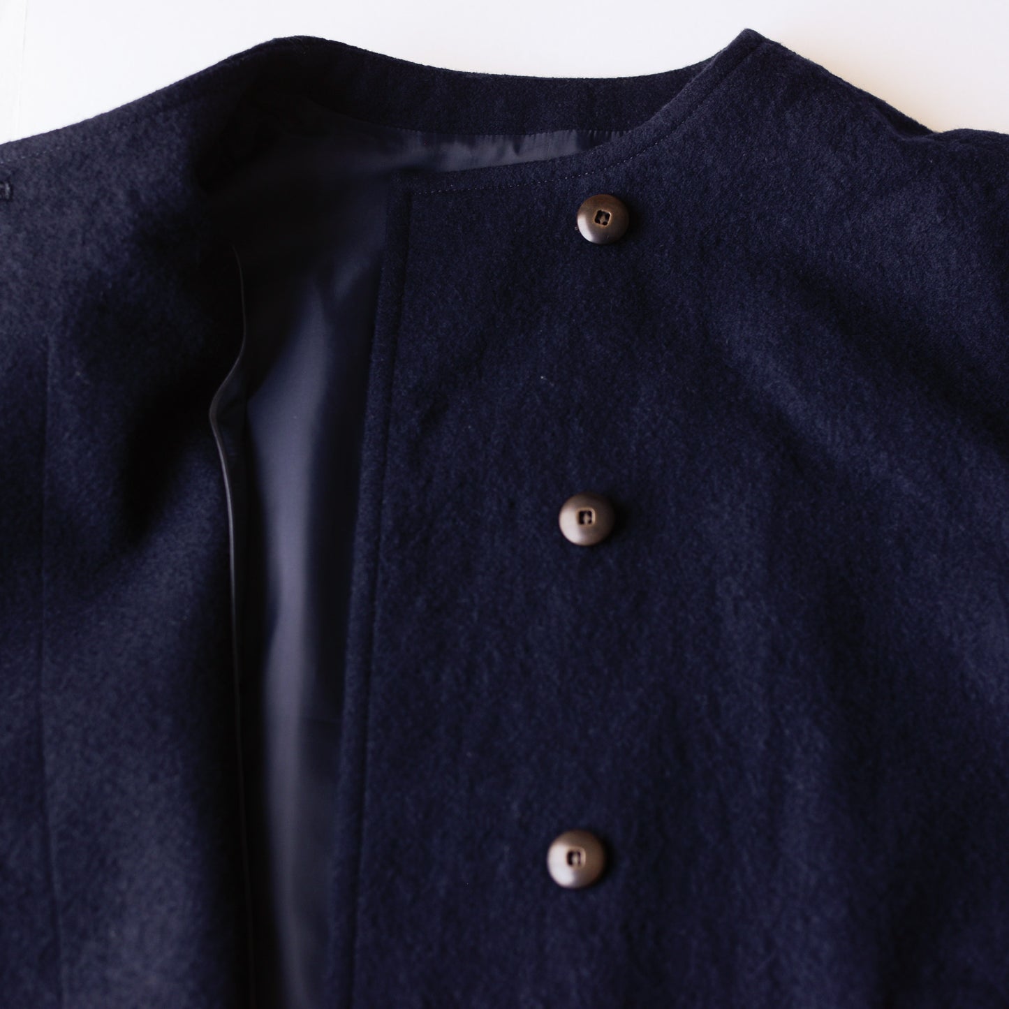 ウールノーカラーショートジャケット Black