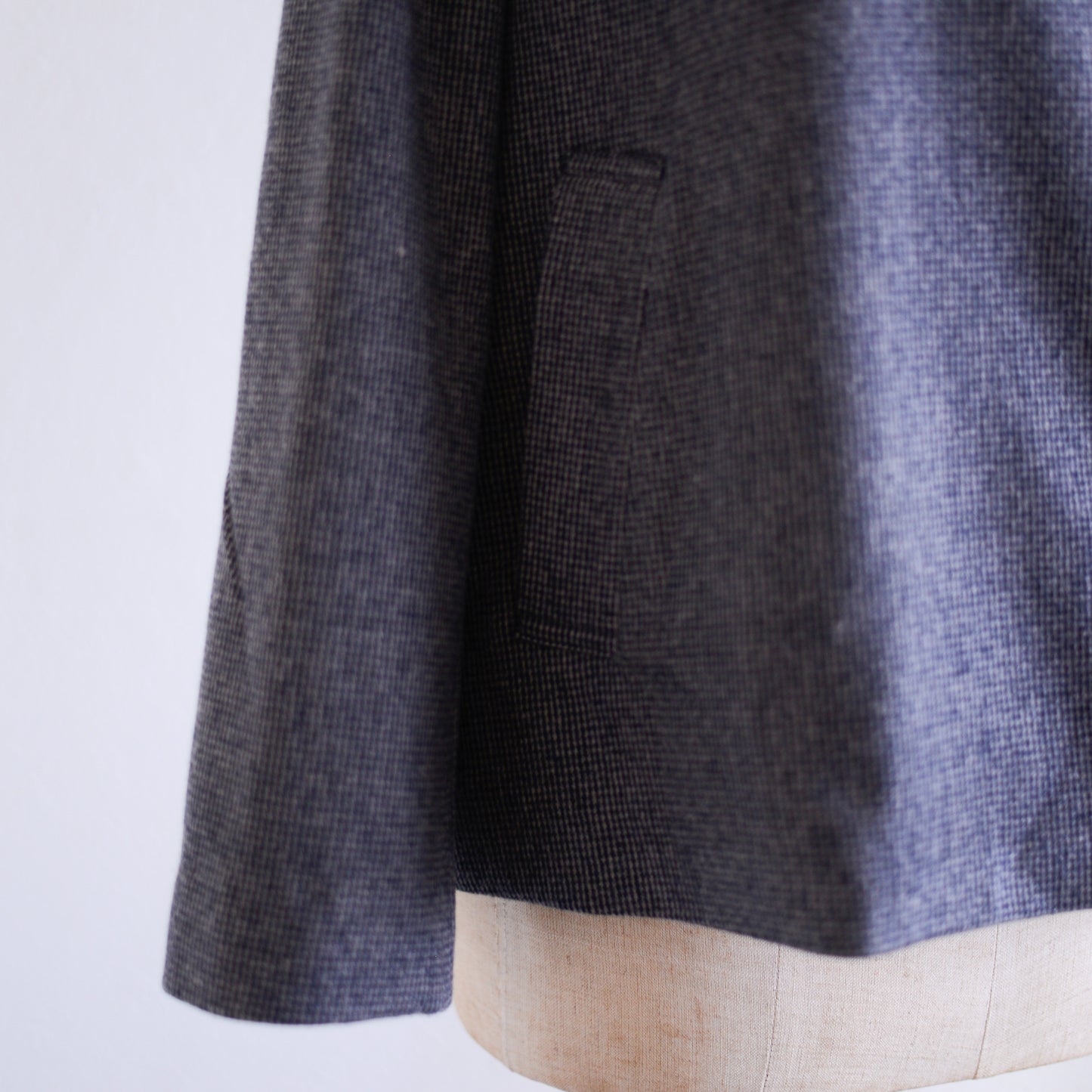 울 노 칼라 쇼트 재킷 Beige × Black