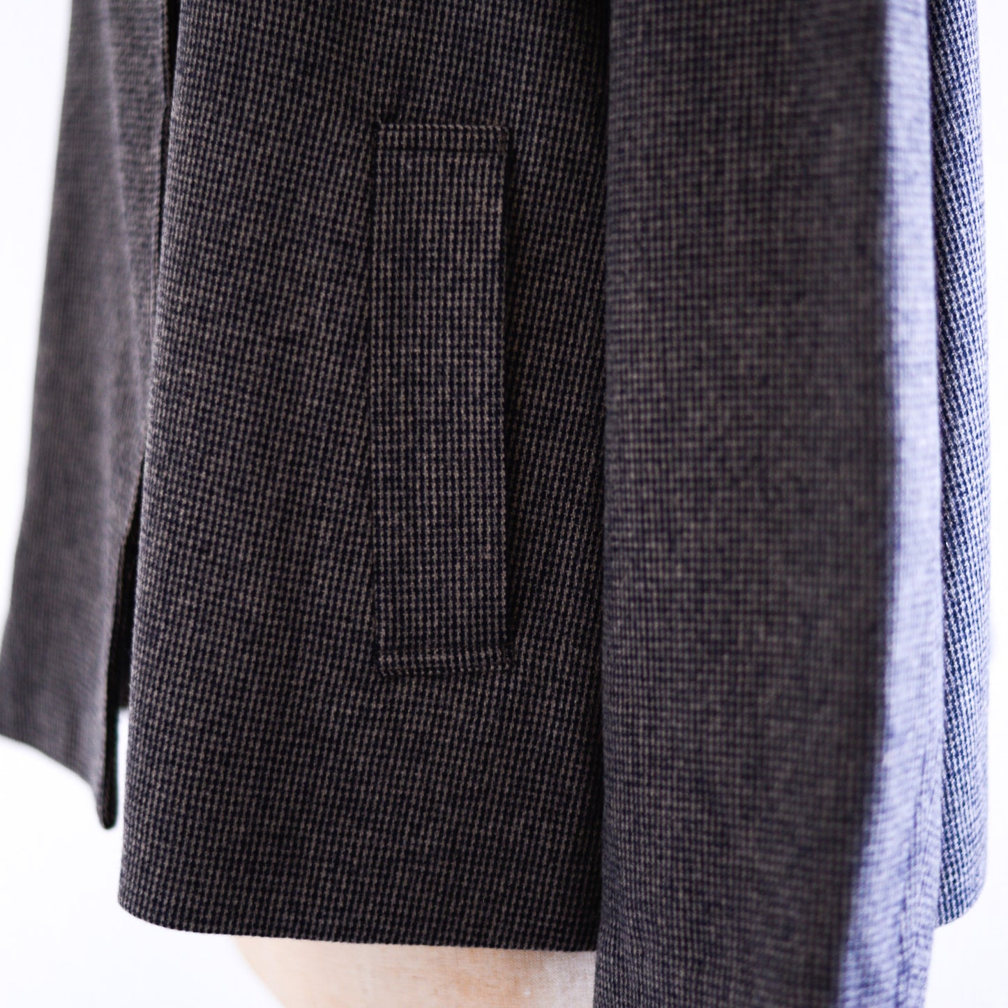 울 노 칼라 쇼트 재킷 Beige × Black