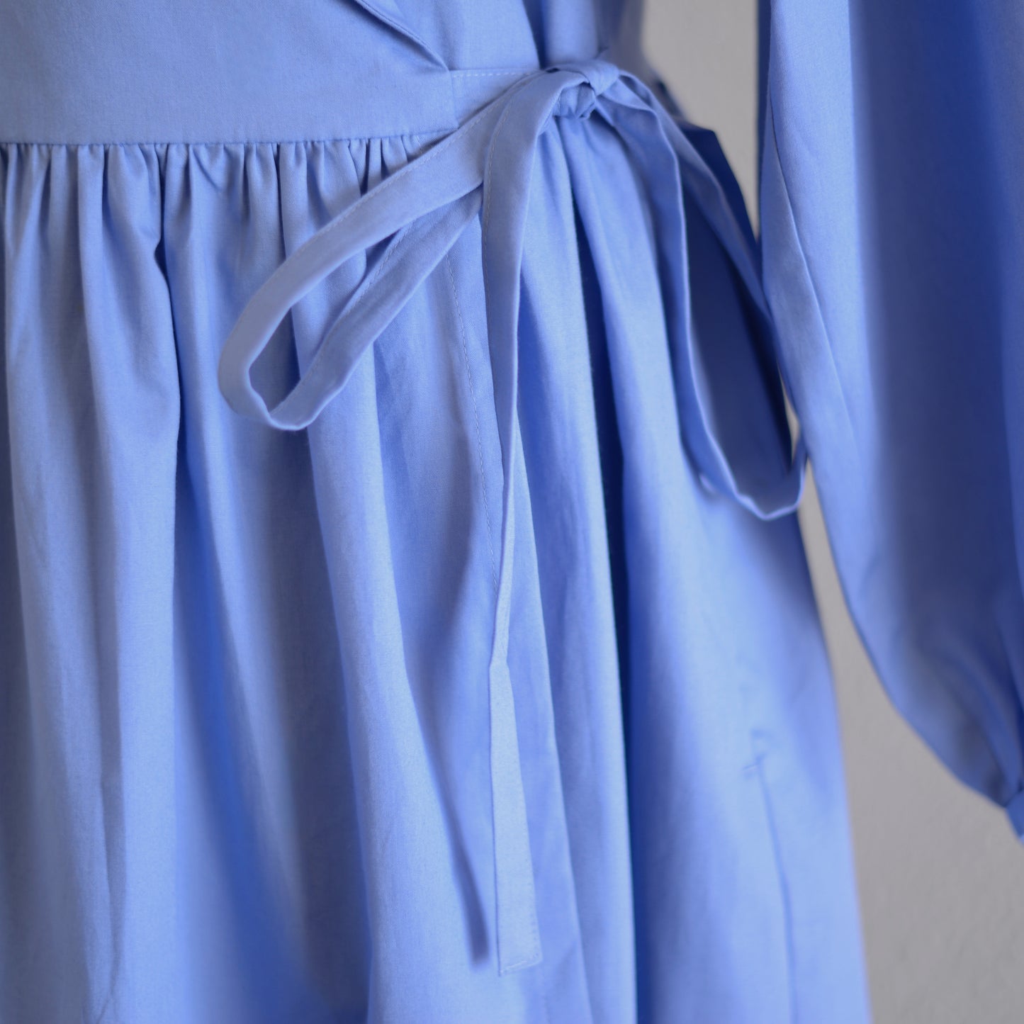 ショールカラーカシュクールワンピース Sky Blue