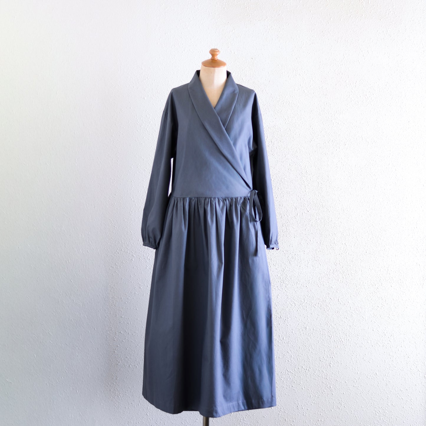 ショールカラーカシュクールワンピース Charcoal Gray