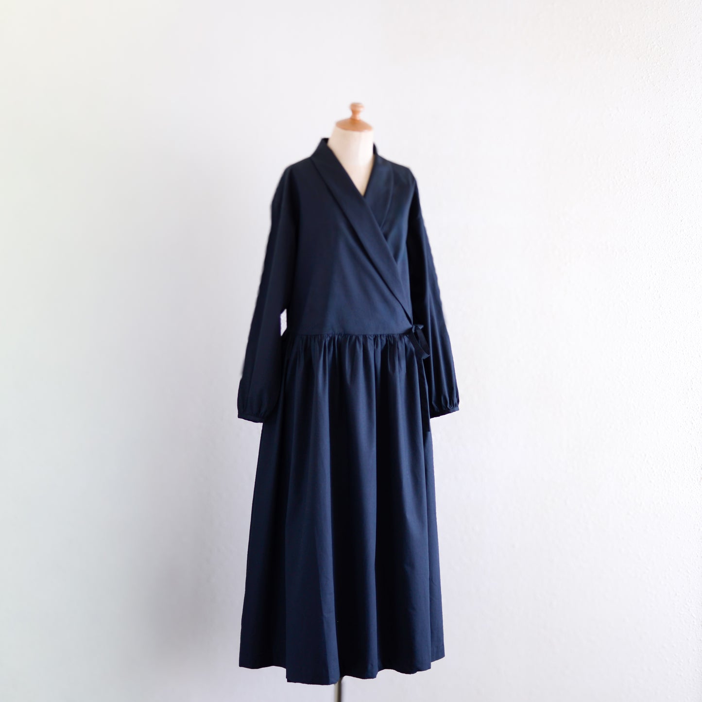 ショールカラーカシュクールワンピース Black