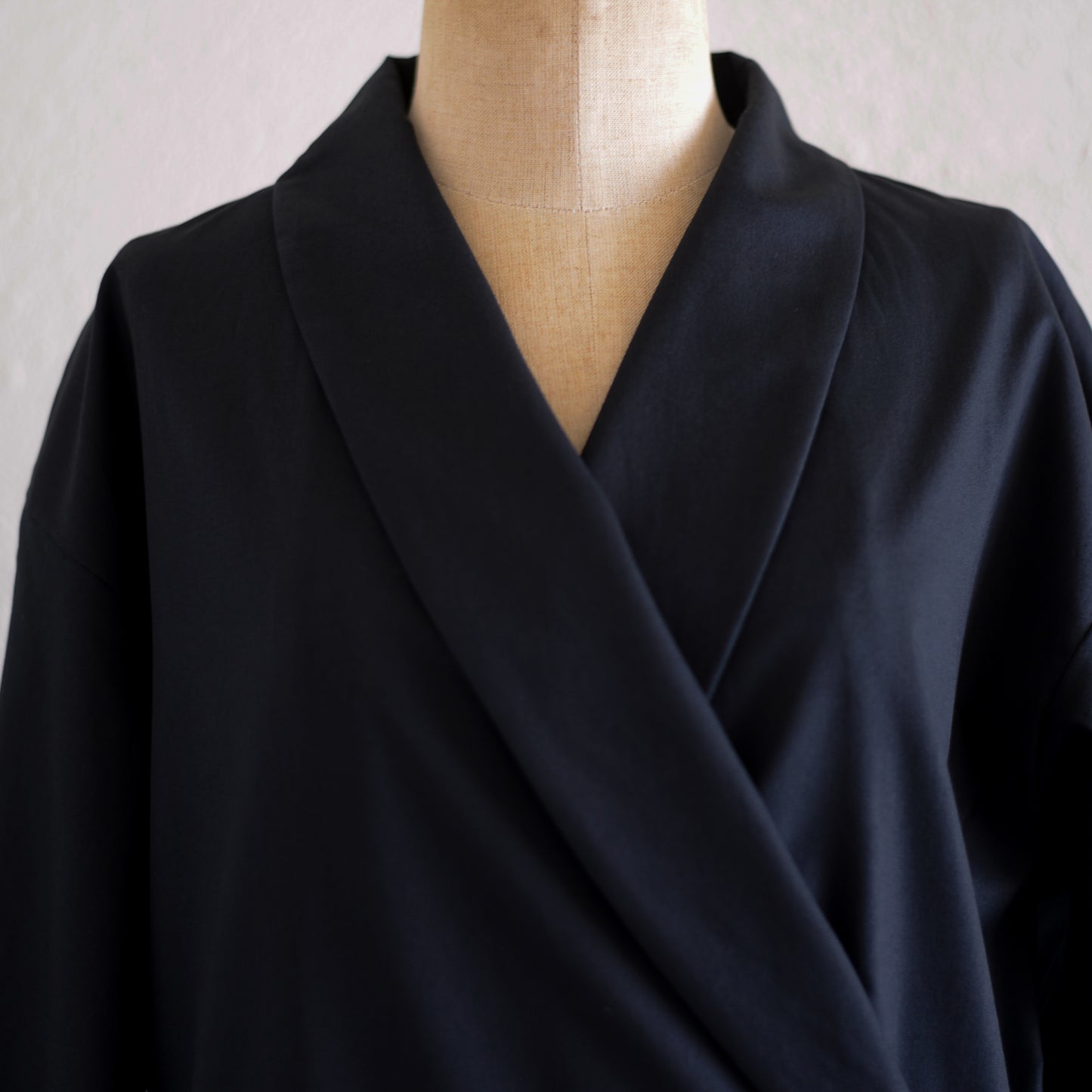 ショールカラーカシュクールワンピース Black