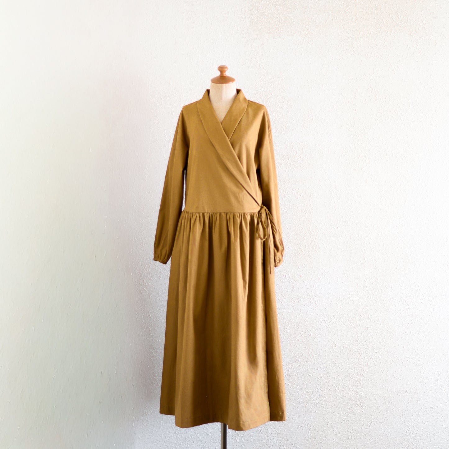 ショールカラーカシュクールワンピース Mocha