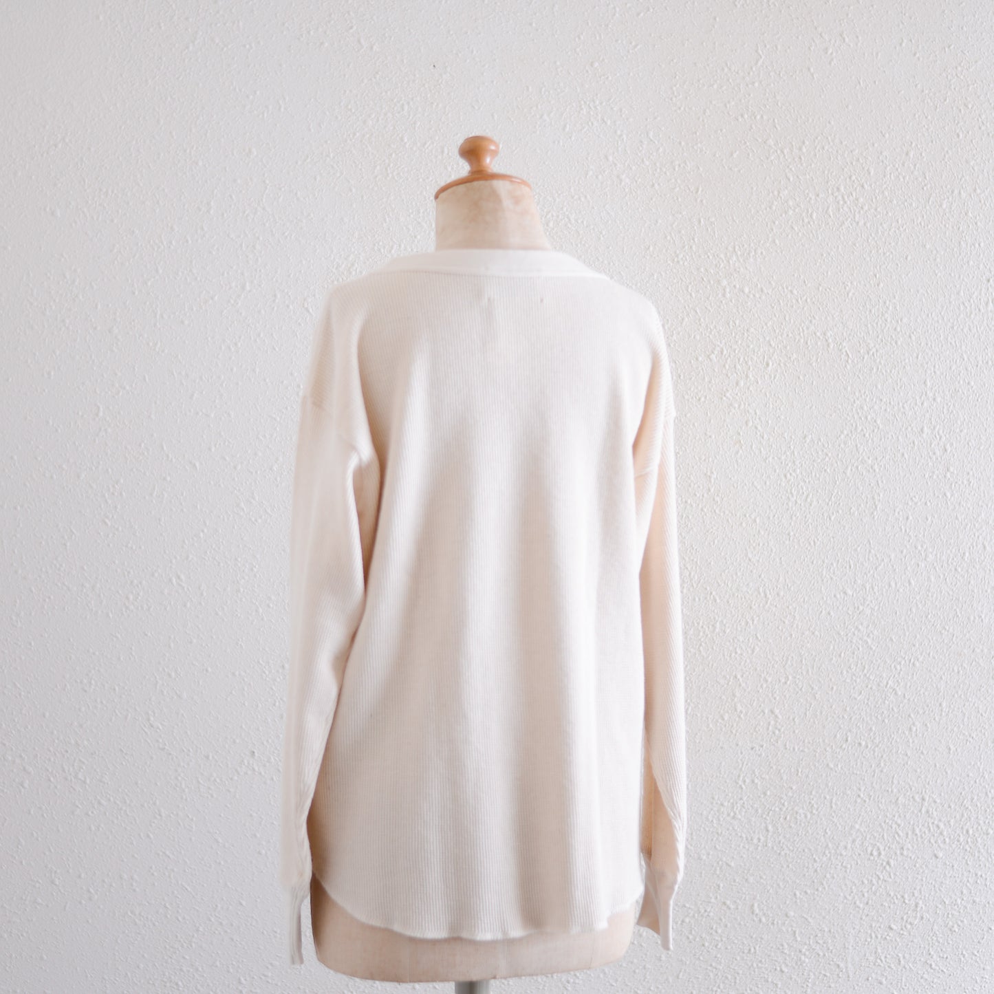 コットンワッフルロングスリーブシャツ Kinari