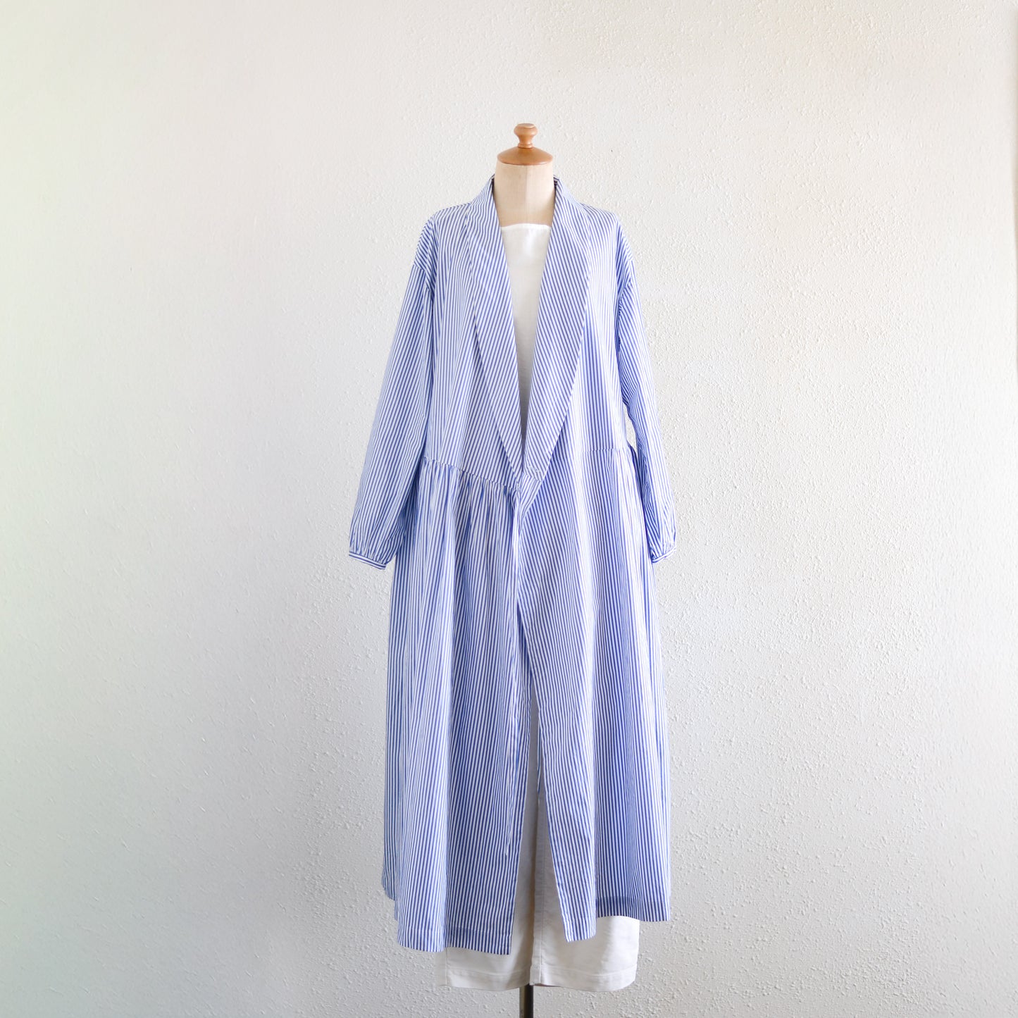 ショールカラーカシュクールワンピース White×Navy