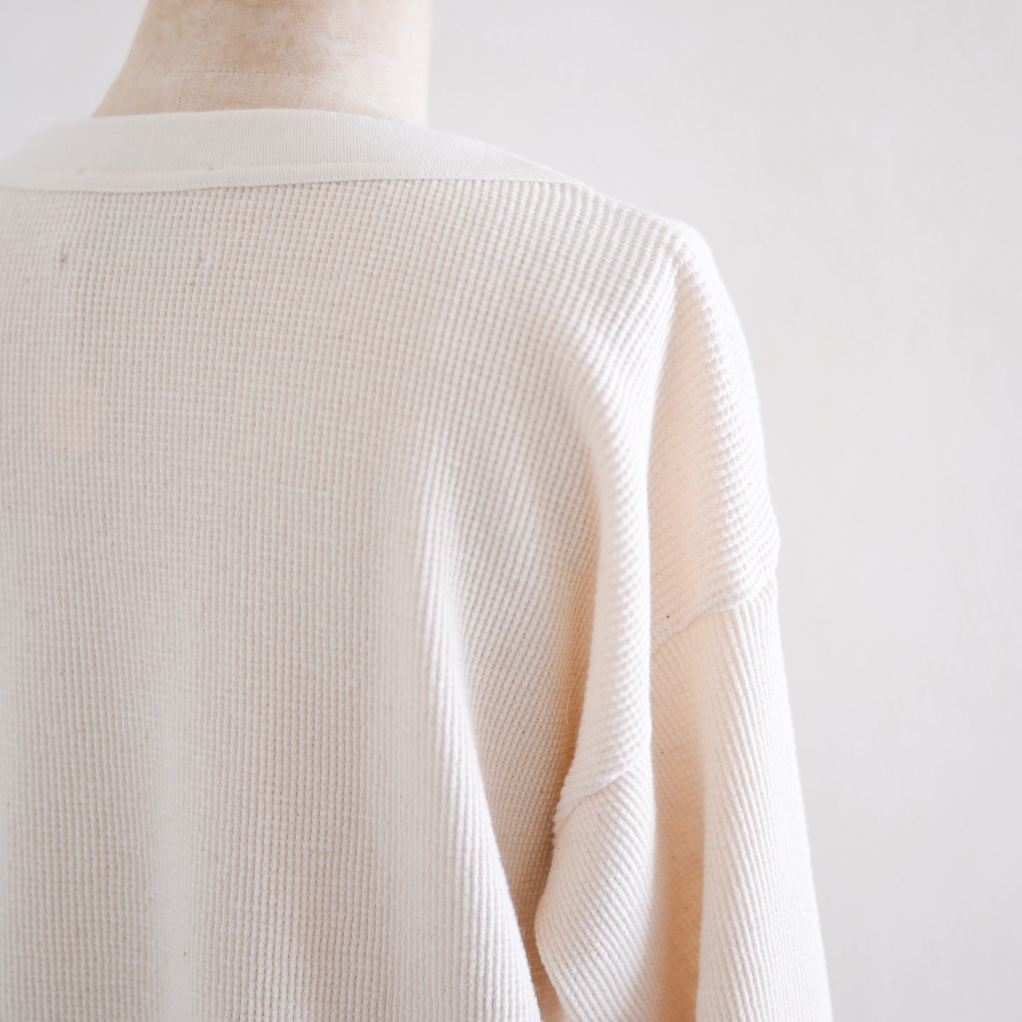 コットンワッフルロングスリーブシャツ Kinari