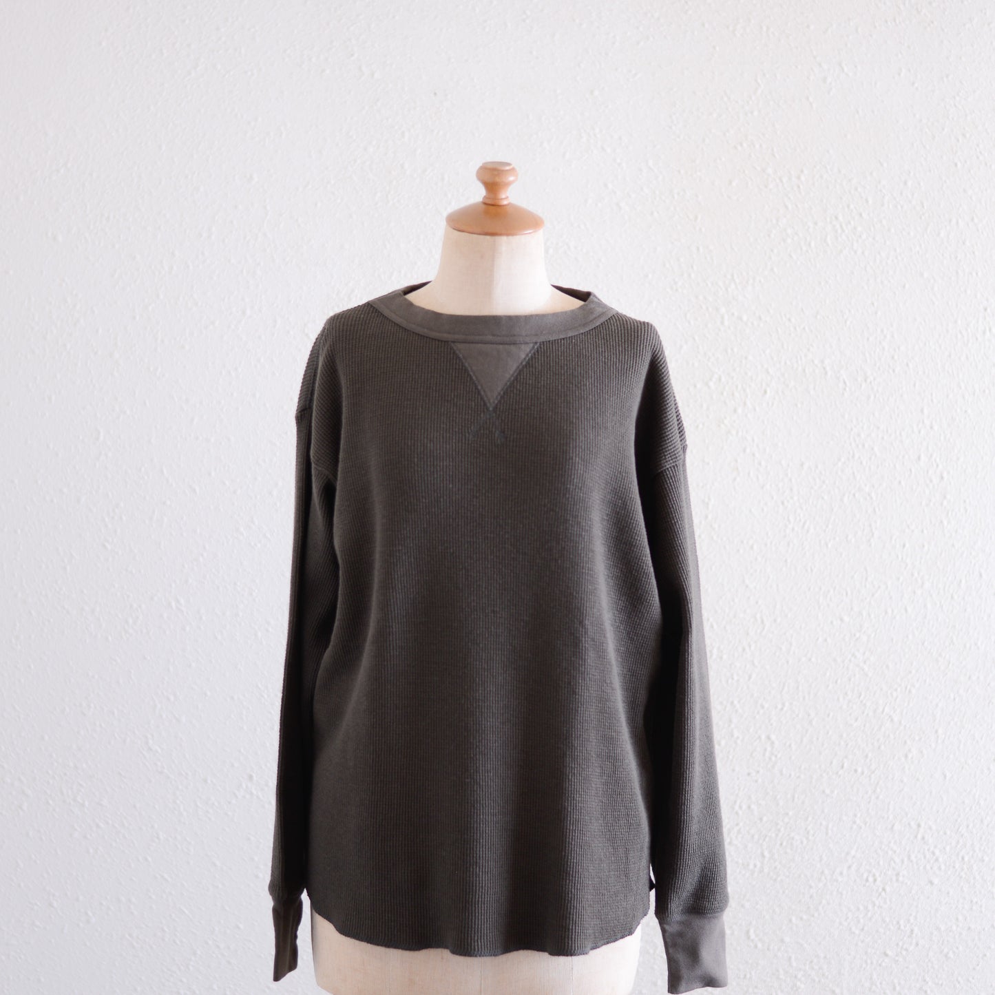 コットンワッフルロングスリーブシャツ Khaki