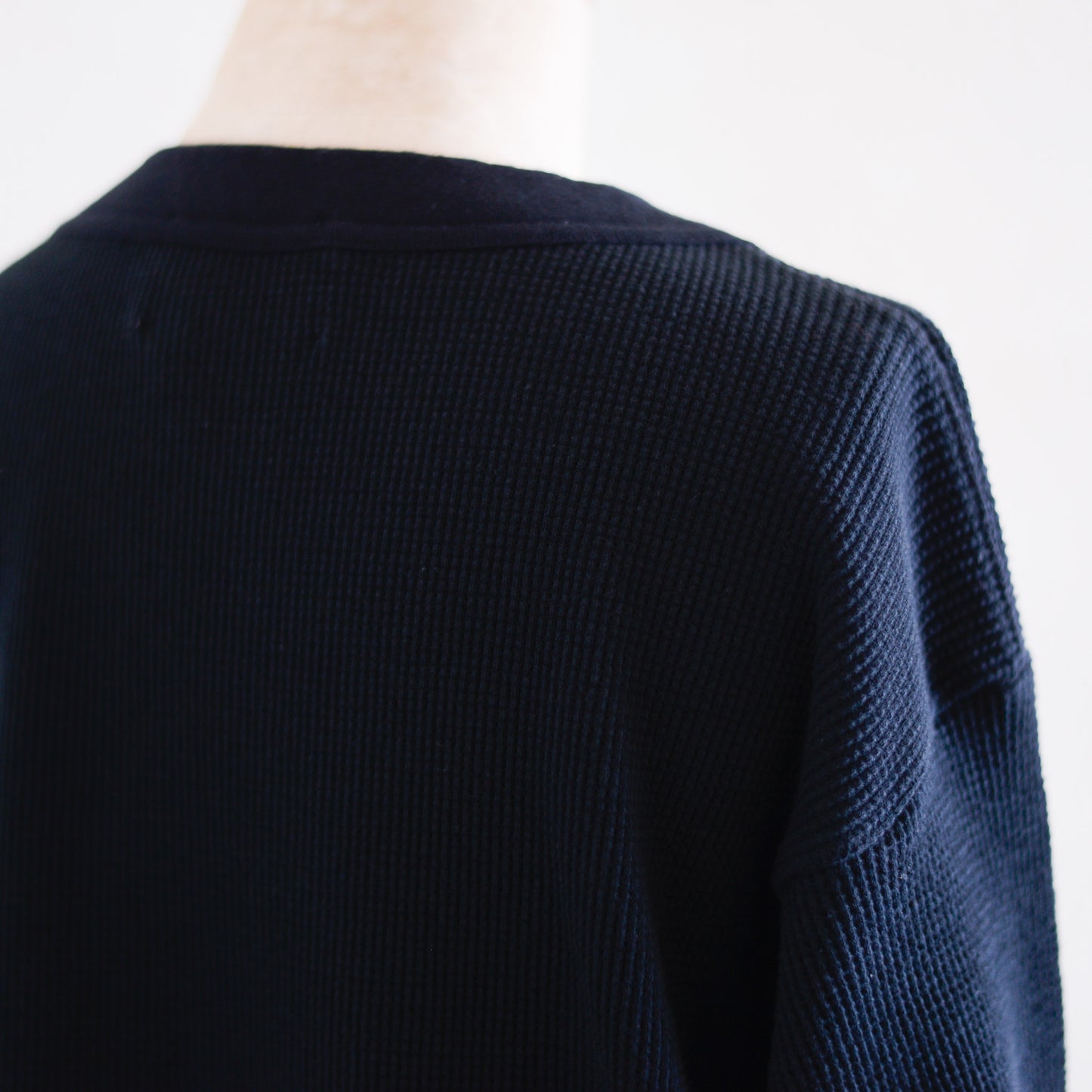 Cotton Waffle Long Sleeve Shirt Black
