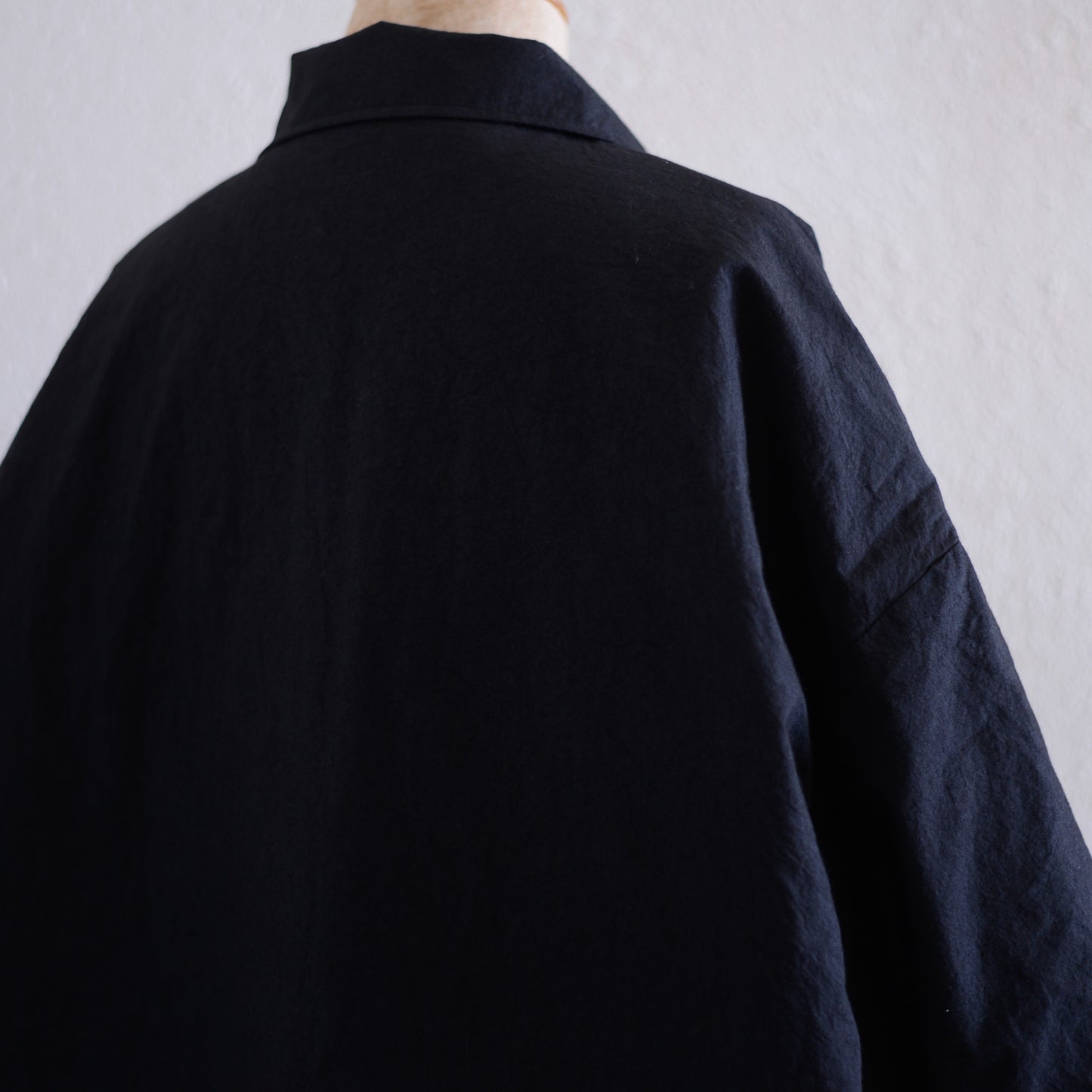 コットンキルトリバーシブルロングコート Black