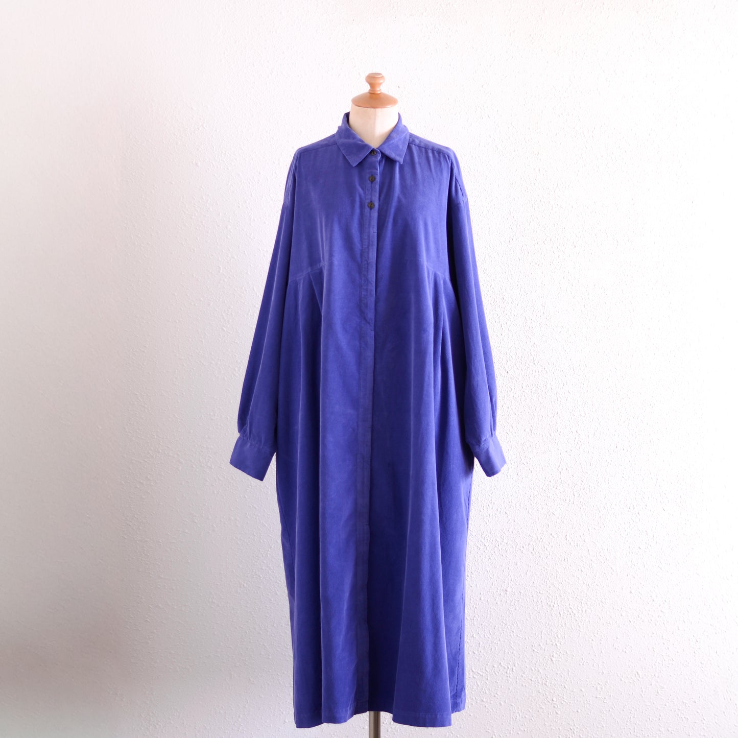 コットンコーデュロイシャツワンピース Navy