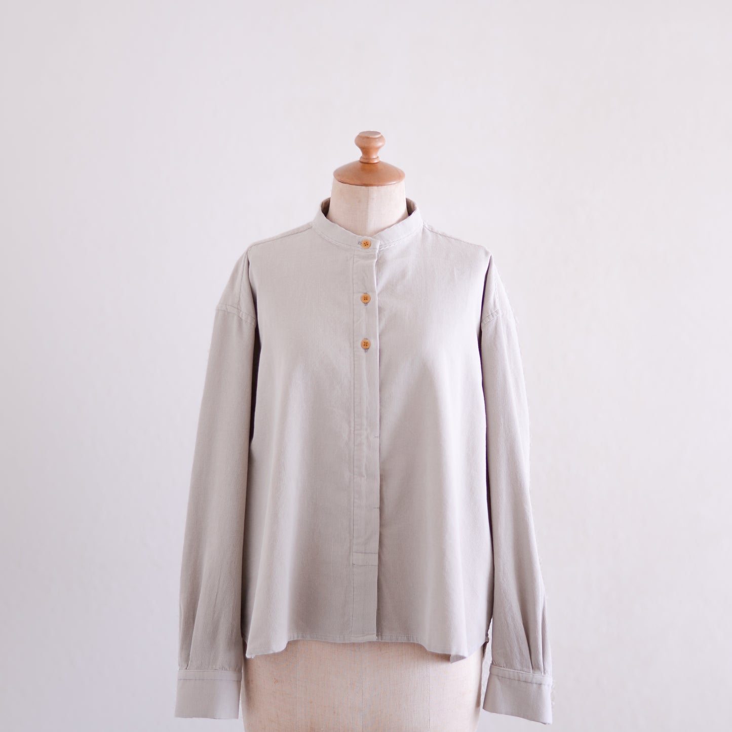 コットンスタンドオーバーシャツ Grayge