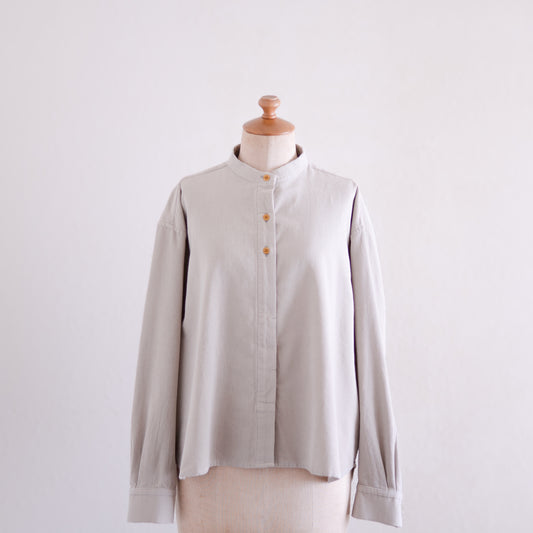 コットンスタンドオーバーシャツ Grayge