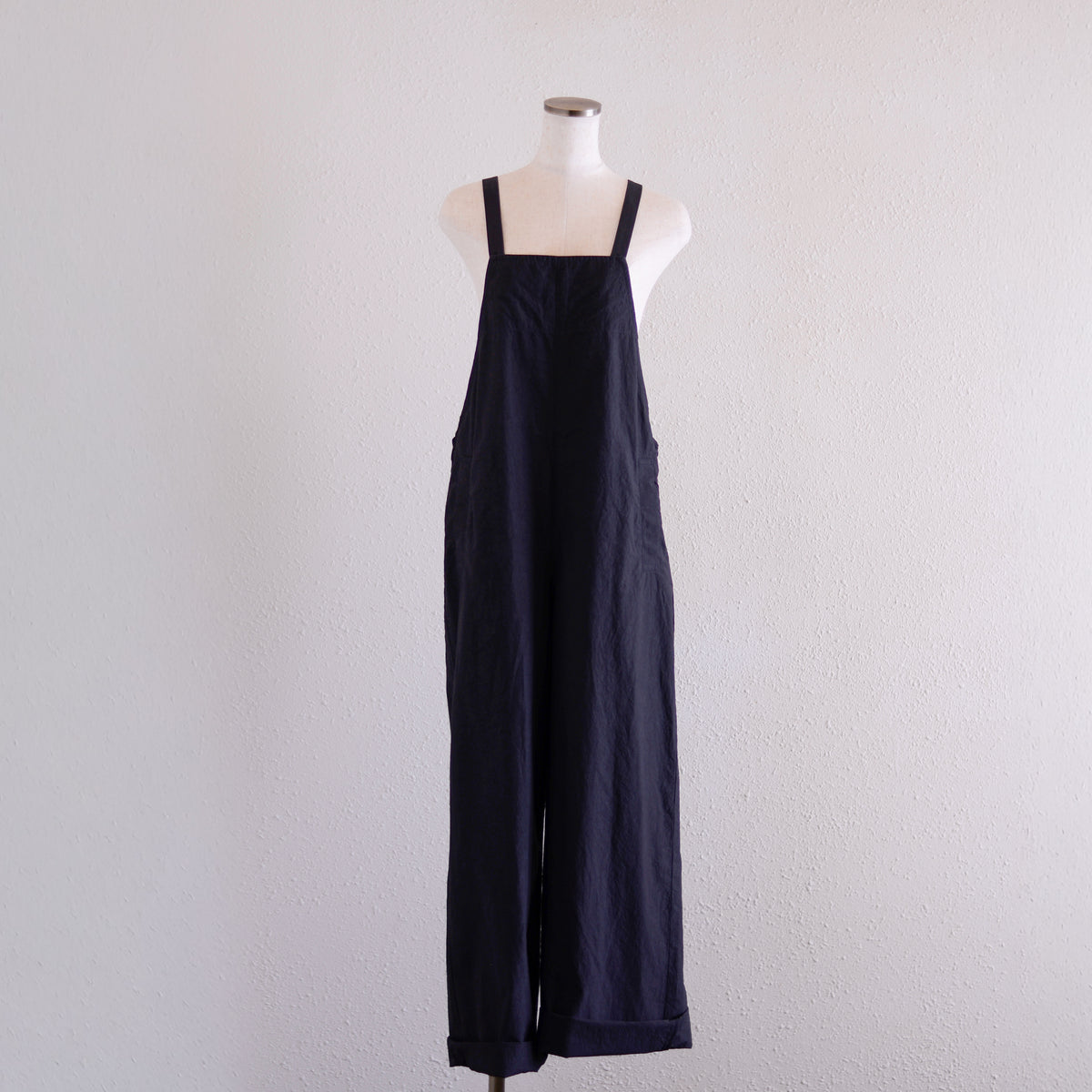 コットンリネンサロペット Black
