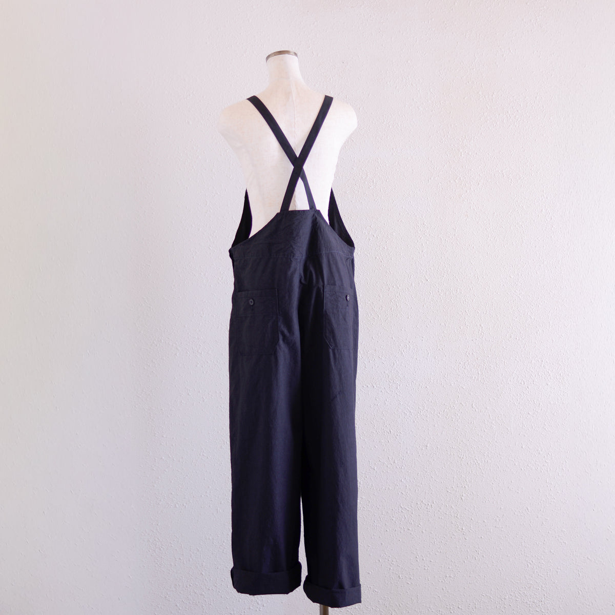 コットンリネンサロペット Black