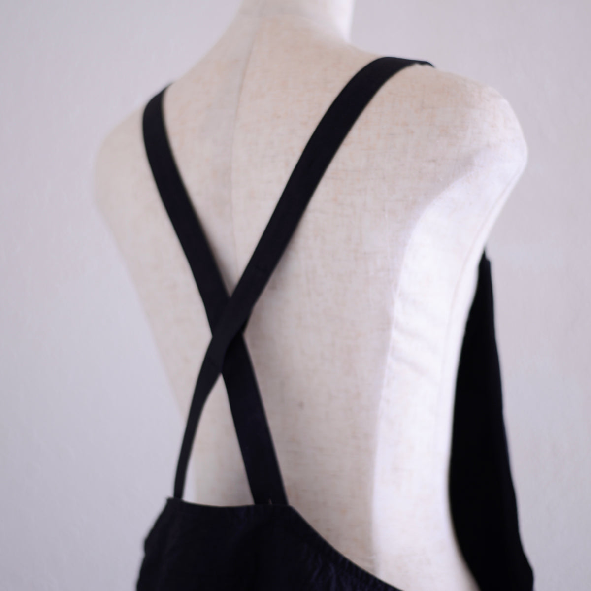 コットンリネンサロペット Black