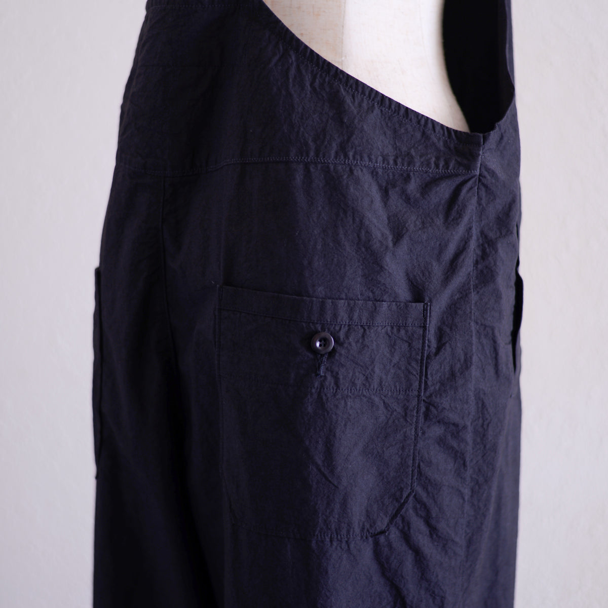 コットンリネンサロペット Black