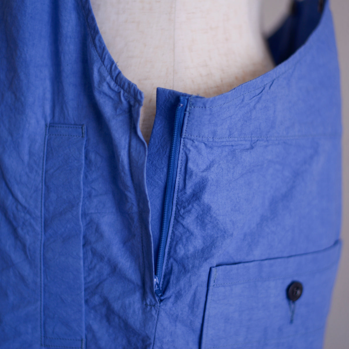 コットンリネンサロペット Blue