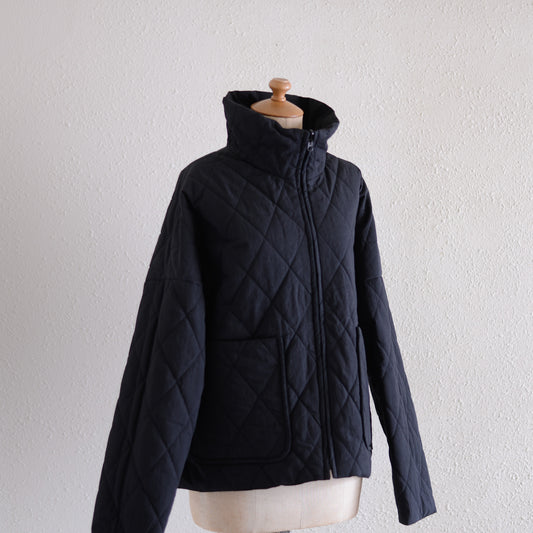 Cotton Quilted Reversible Jacket Black