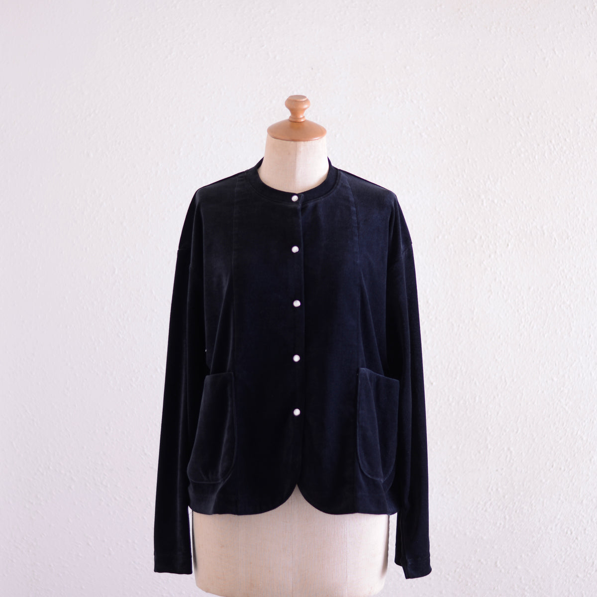 コットンベロアスナップジャケット Black