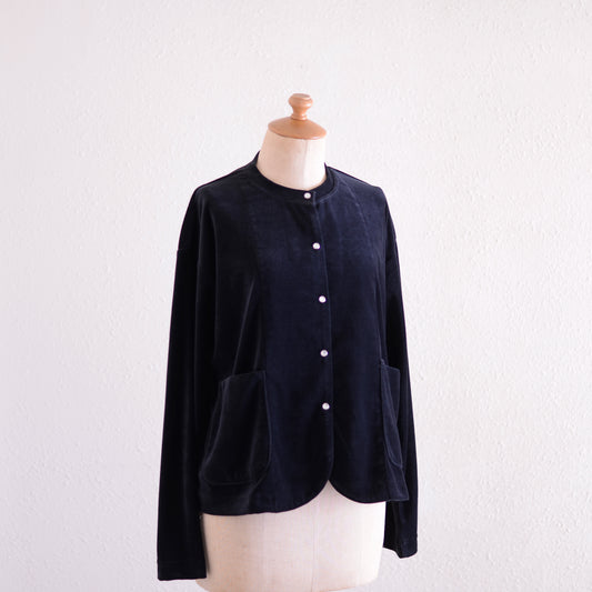 コットンベロアスナップジャケット Black