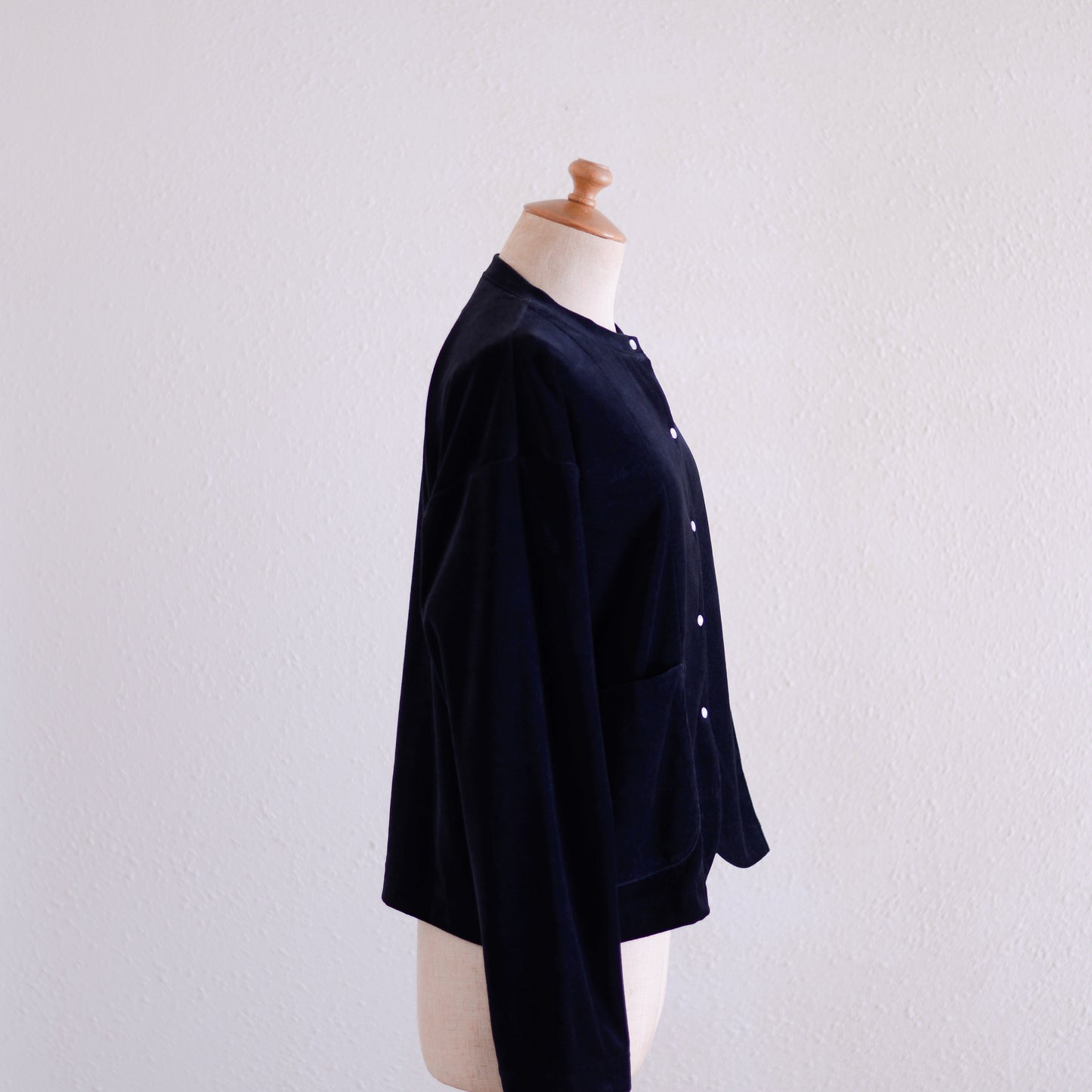 コットンベロアスナップジャケット Black
