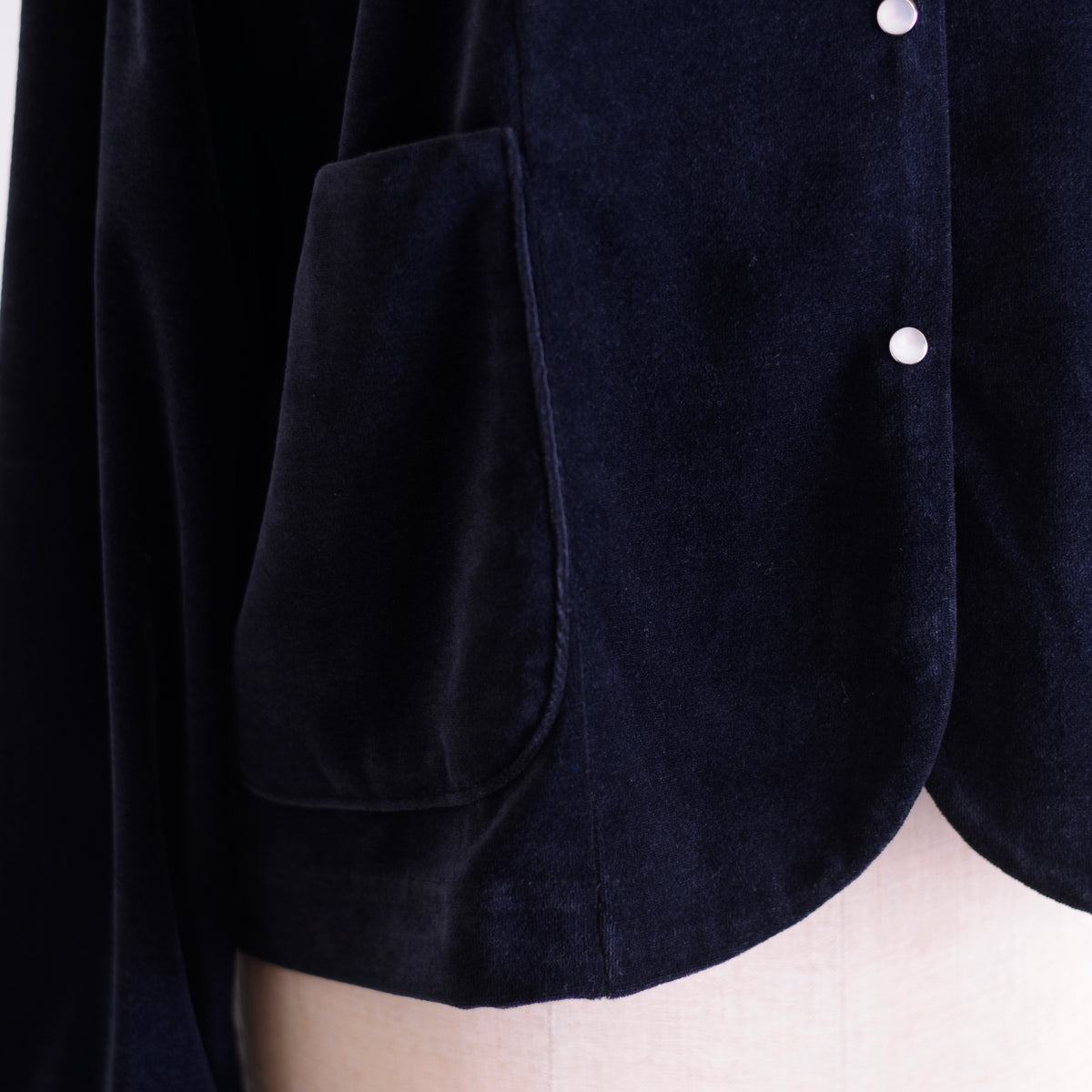コットンベロアスナップジャケット Black