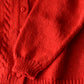 ウールハンドニティッドケーブルカーディガン Red
