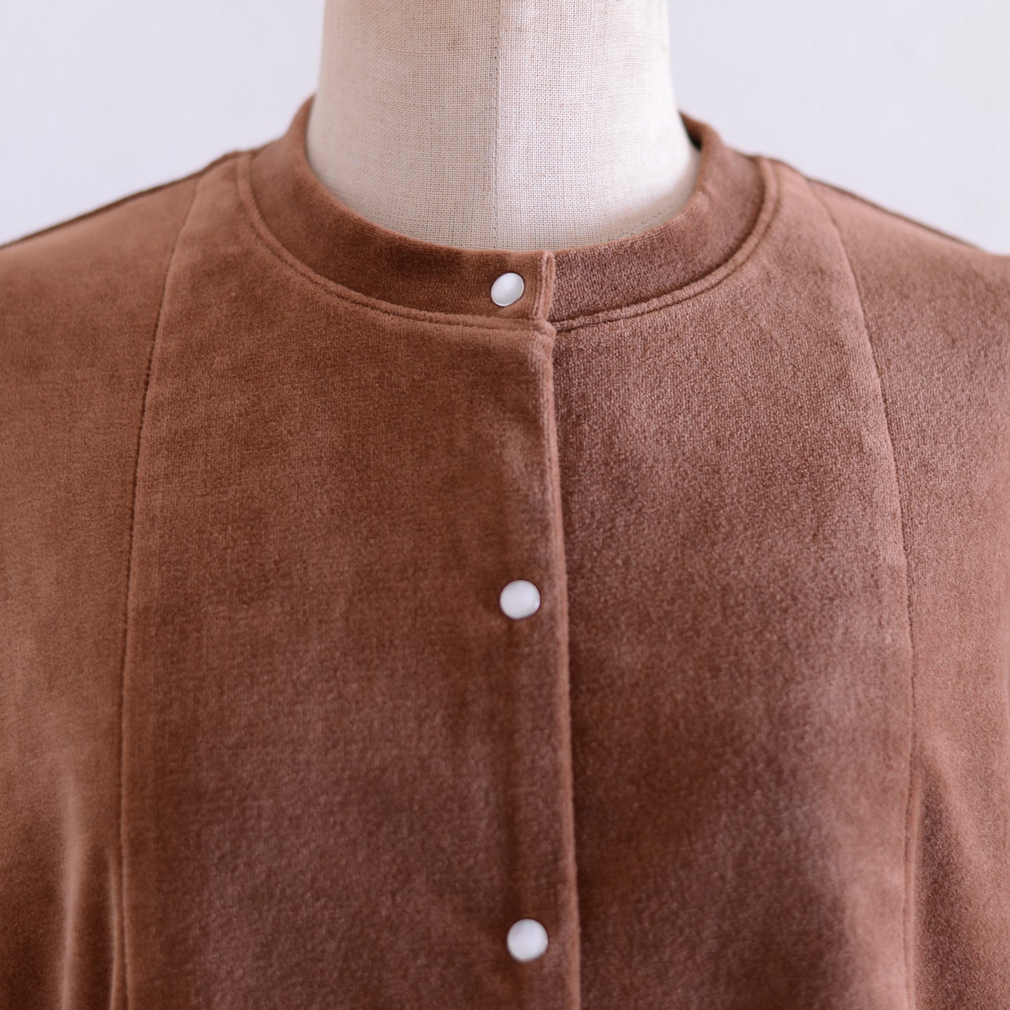 コットンベロアスナップジャケット Brown