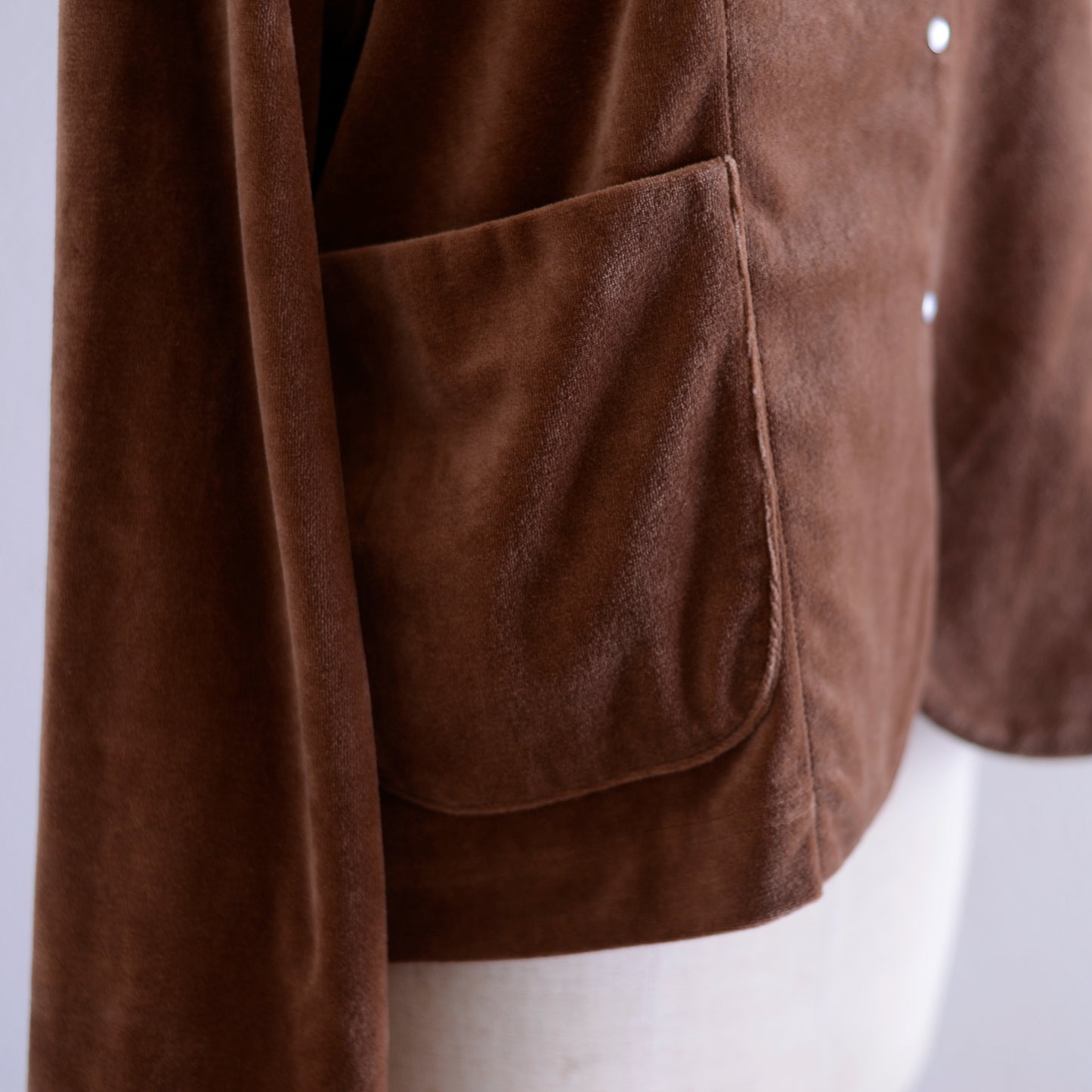 コットンベロアスナップジャケット Brown