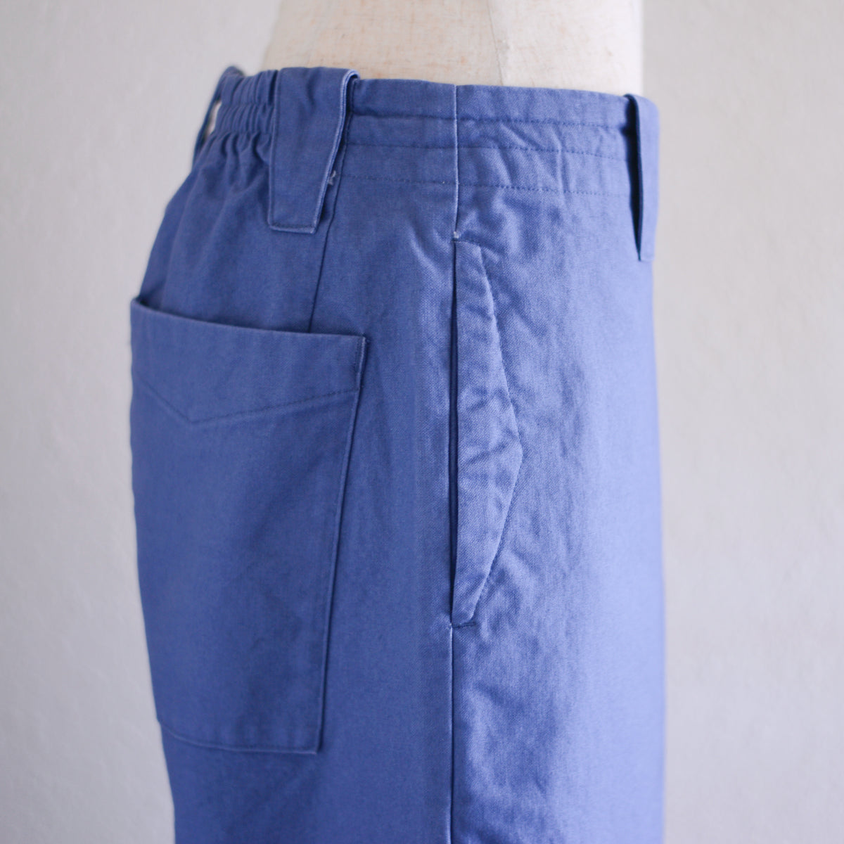 コットンワイドストレートパンツ Blue