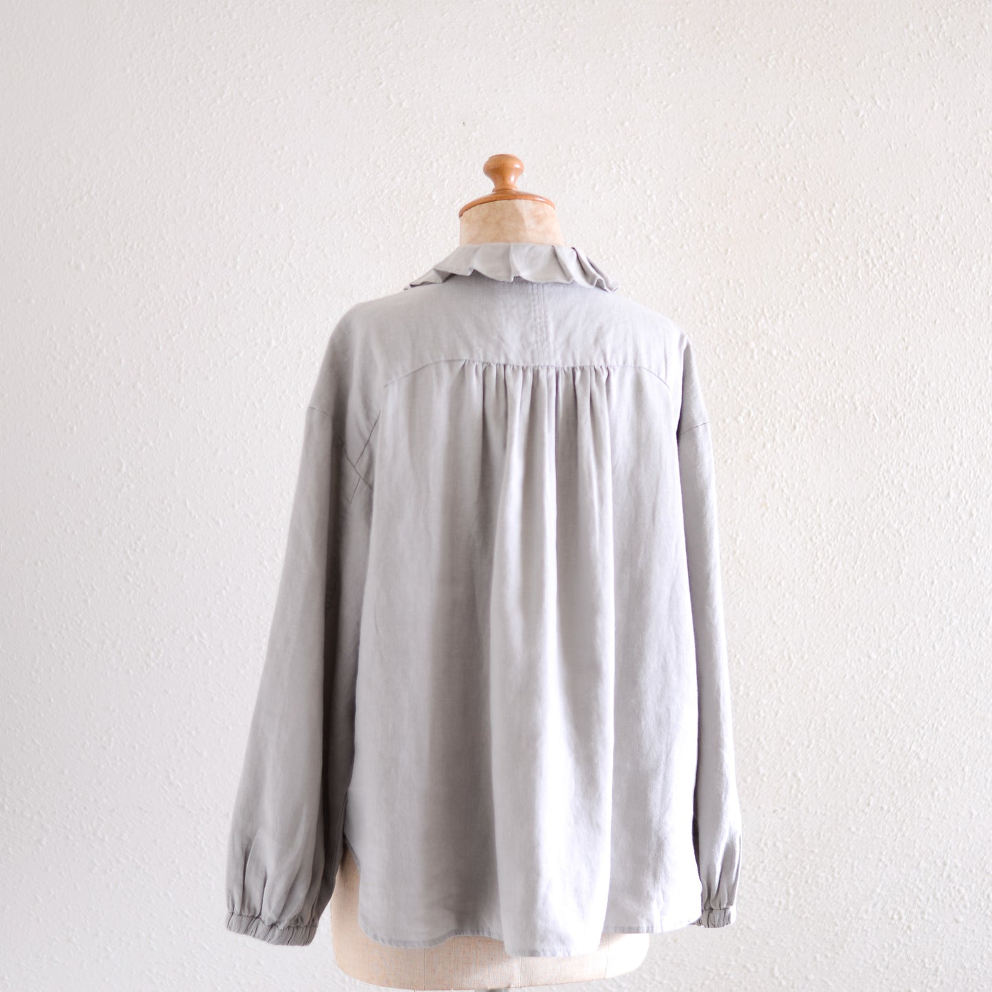 リネンタックカラーブラウス Light Gray