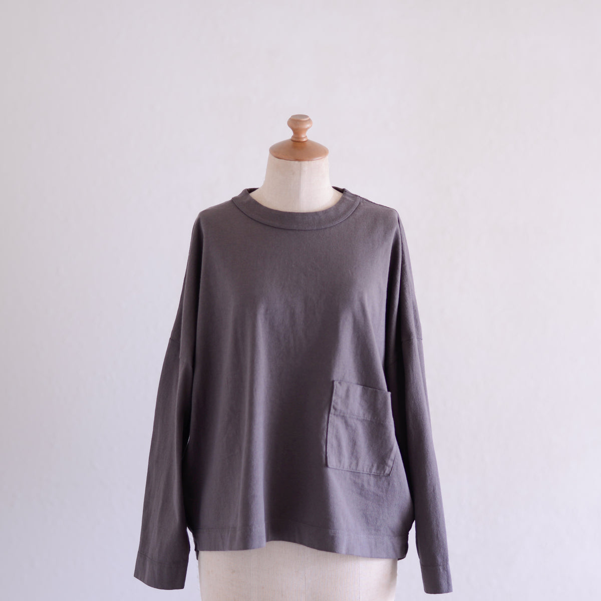 コットンローポケットTシャツ Brown
