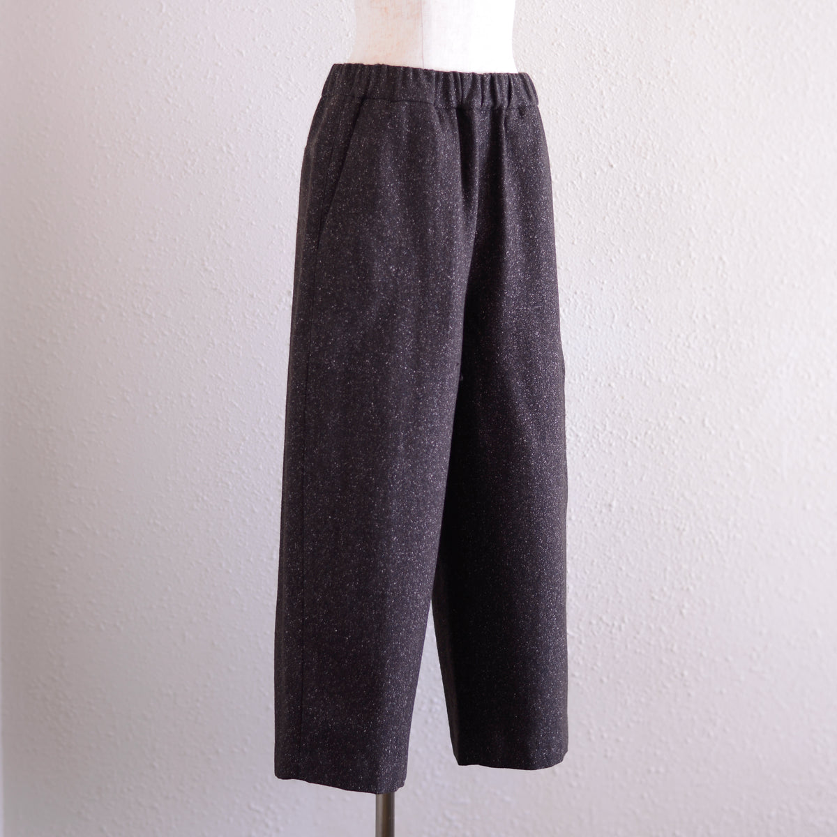 シルクネップホームスパンアンクルパンツ Dark Brown