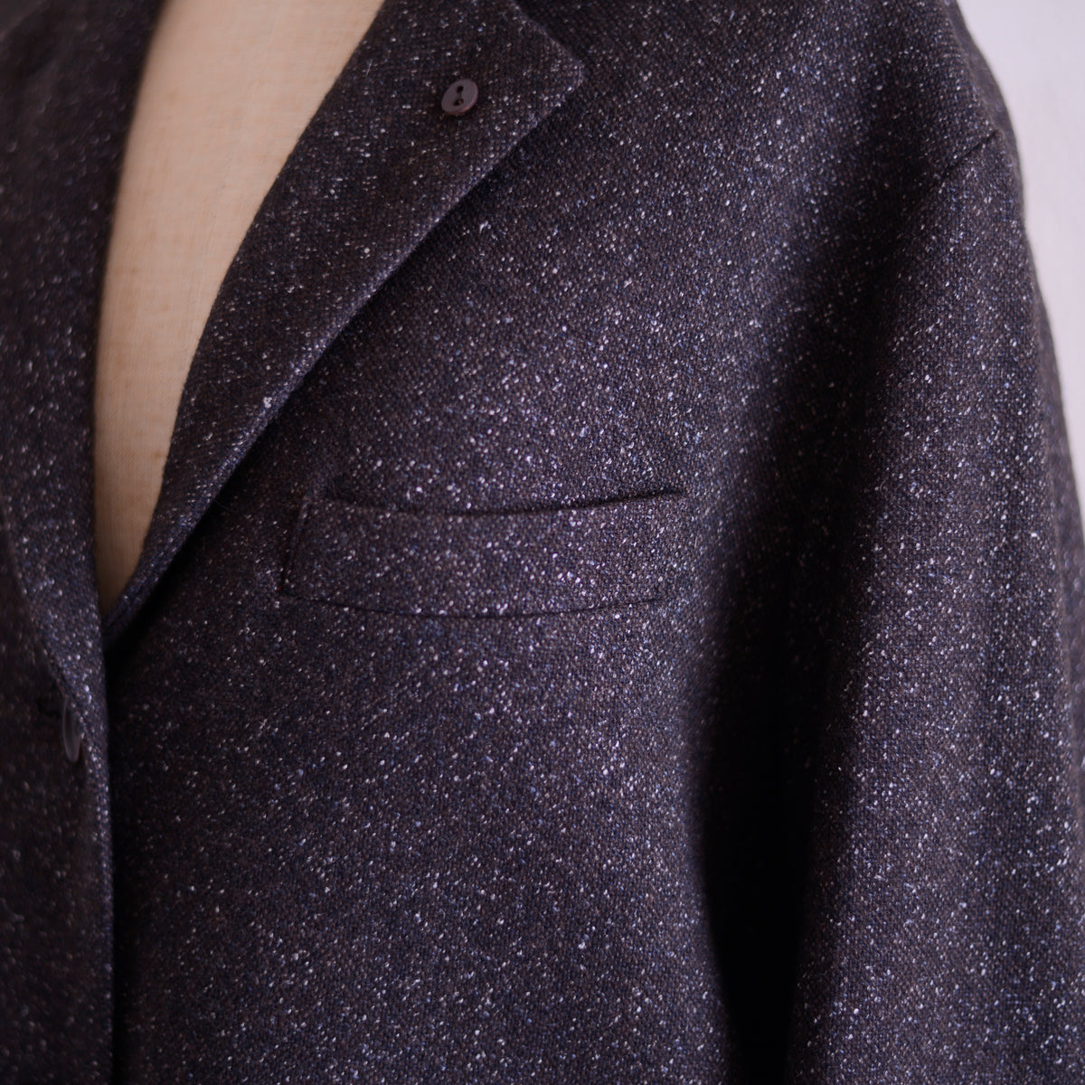 シルクネップホームスパンテーラードジャケット Dark Brown