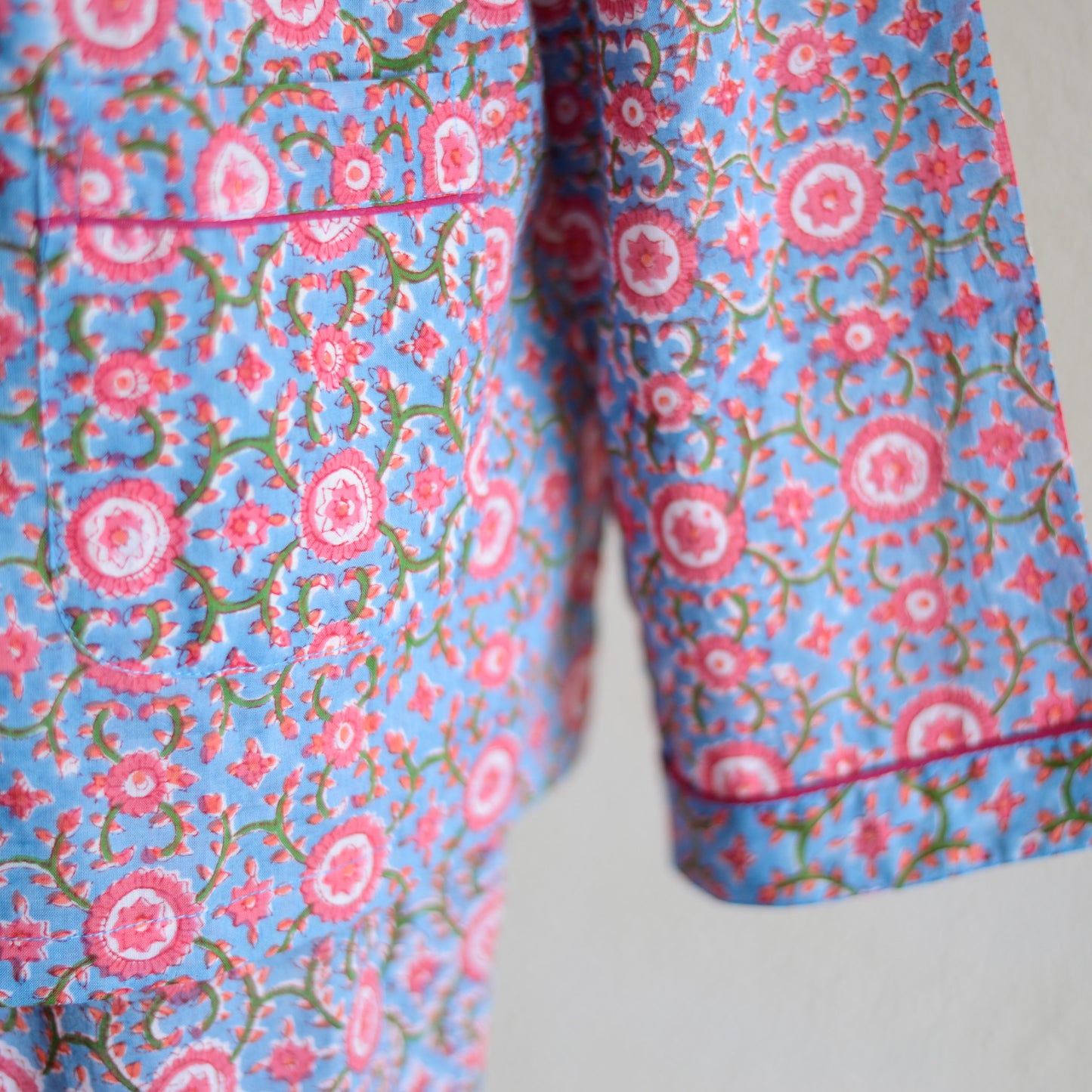 コットンハンドプリンティッドパジャマ Pink Carnations