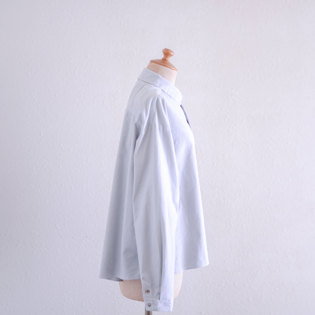 コットンフランネルラウンドカラーシャツ Light Gray