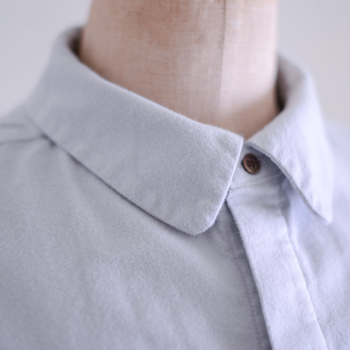 コットンフランネルラウンドカラーシャツ Light Gray