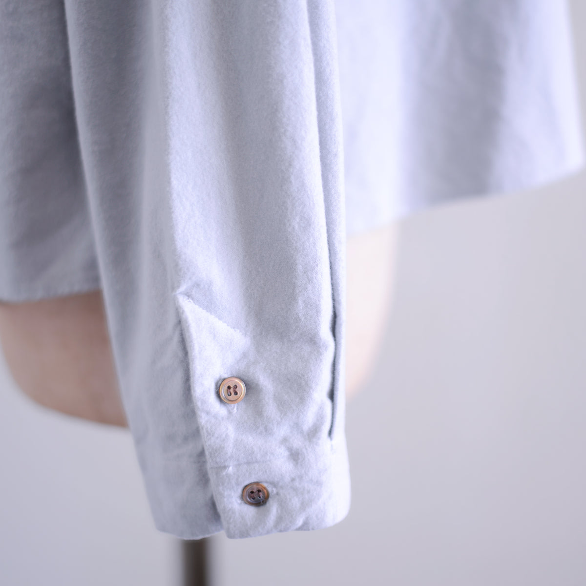 コットンフランネルラウンドカラーシャツ Light Gray