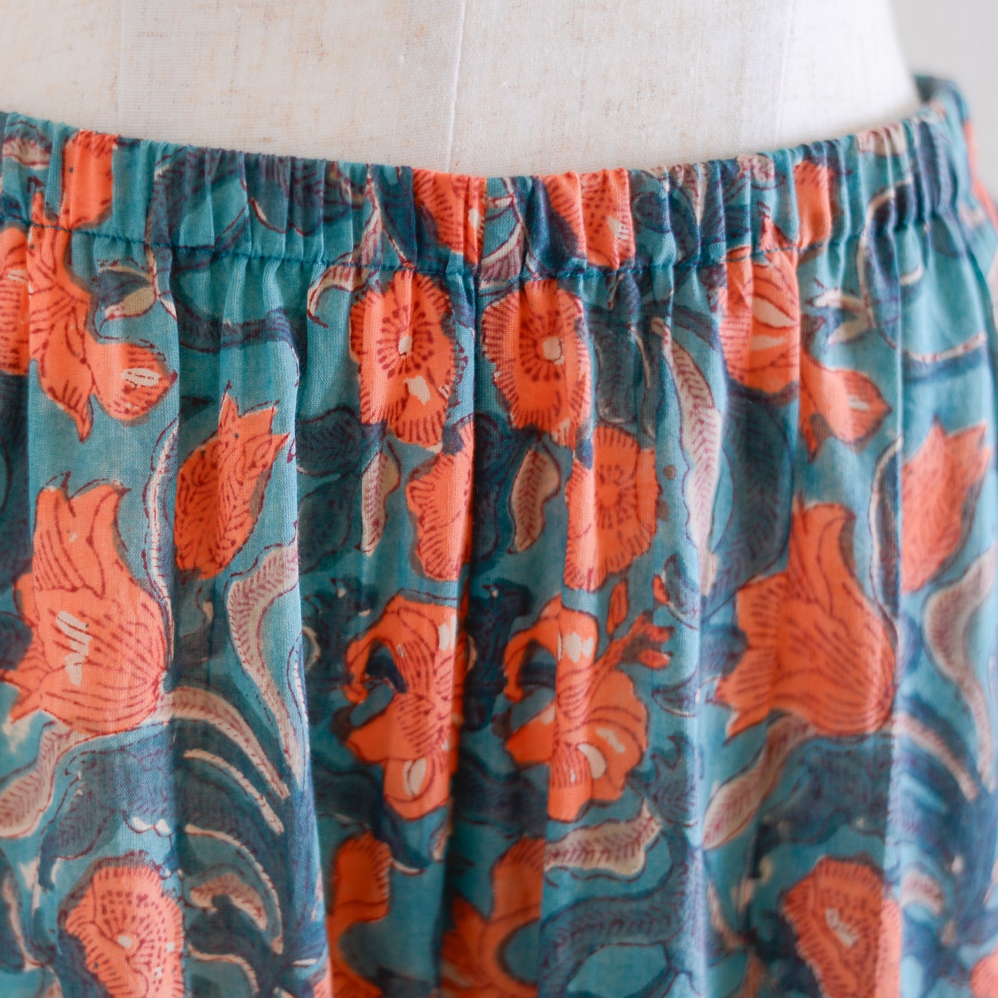 コットンハンドプリンティッドパジャマ Orange Iris